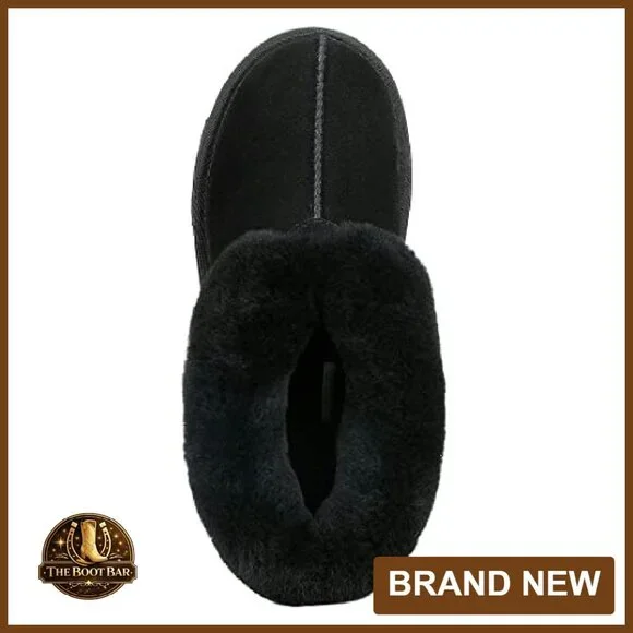 Genuine Suede Slipper Boots Memory Foam Indoor Outdoor Ankle Booties